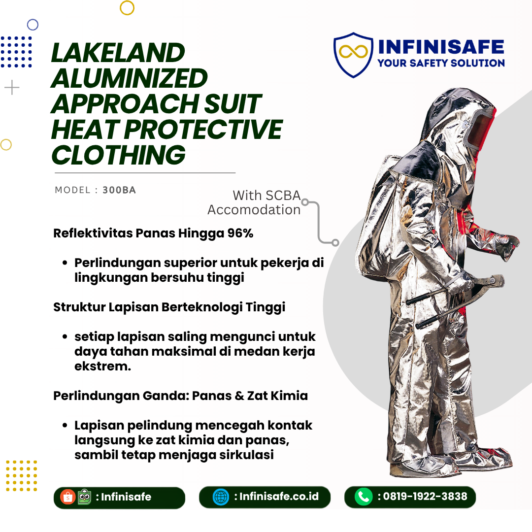 LAKELAND Aluminized Approach Suit Heat Protective Clothing (Model: 300BA) - Image 2